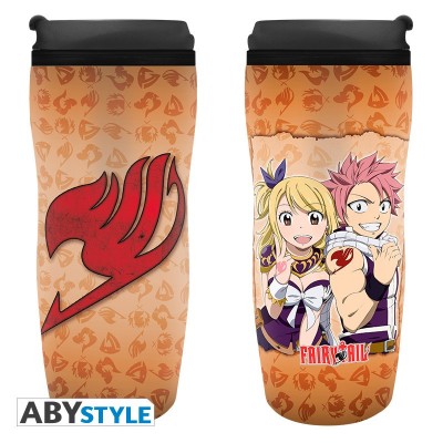 FAIRY TAIL - Travel mug "Lucy, Natsu & Emblem"