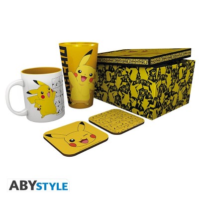 POKEMON - Pck Glass XXL + Mug + 2 Coasters "Pikachu"