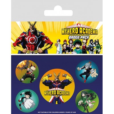 My Hero Academia Pin-Back Buttons 5-Pack Characters